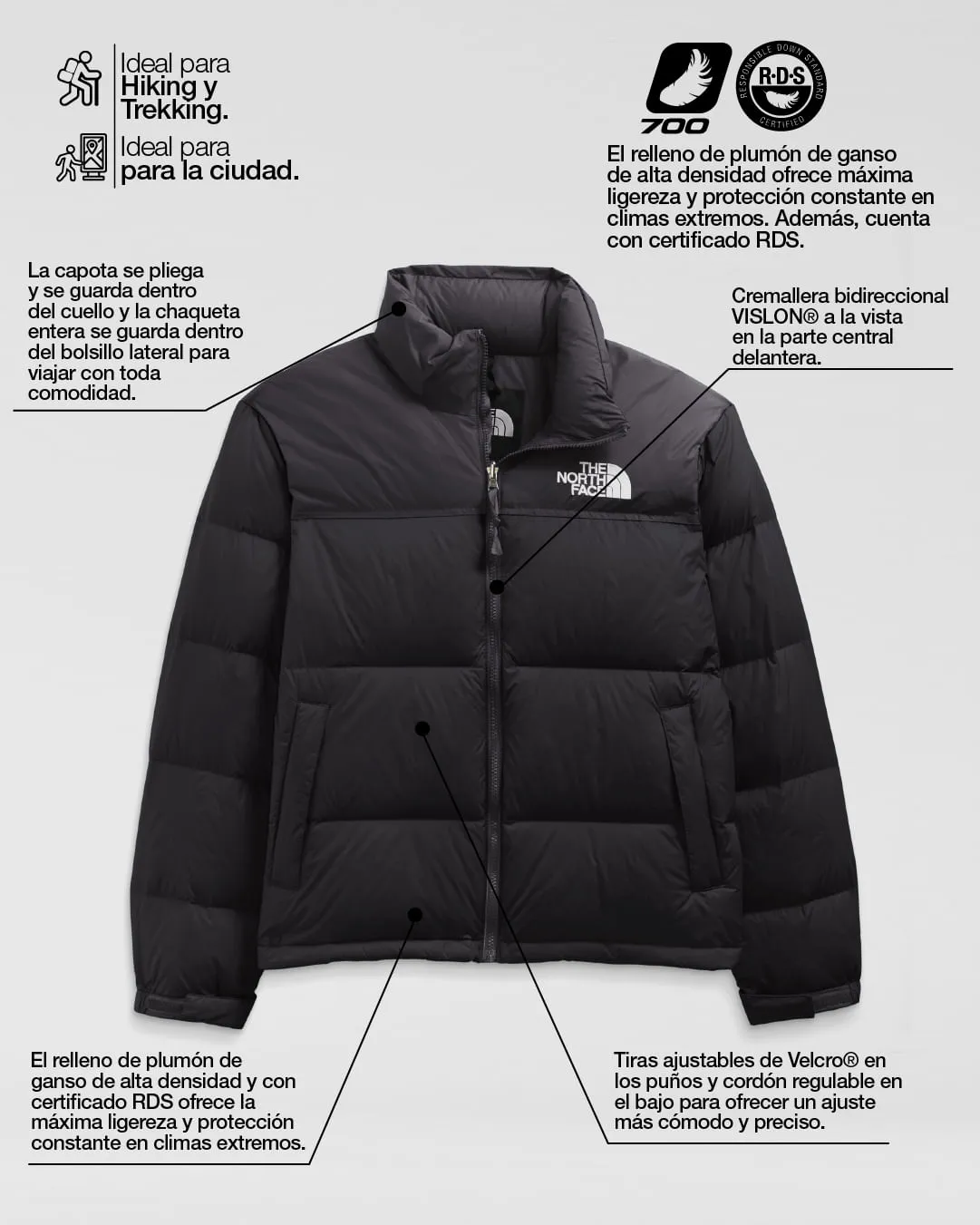 Chaqueta 1996 Retro Nuptse Térmica Rosada Claro Mujer The North Face