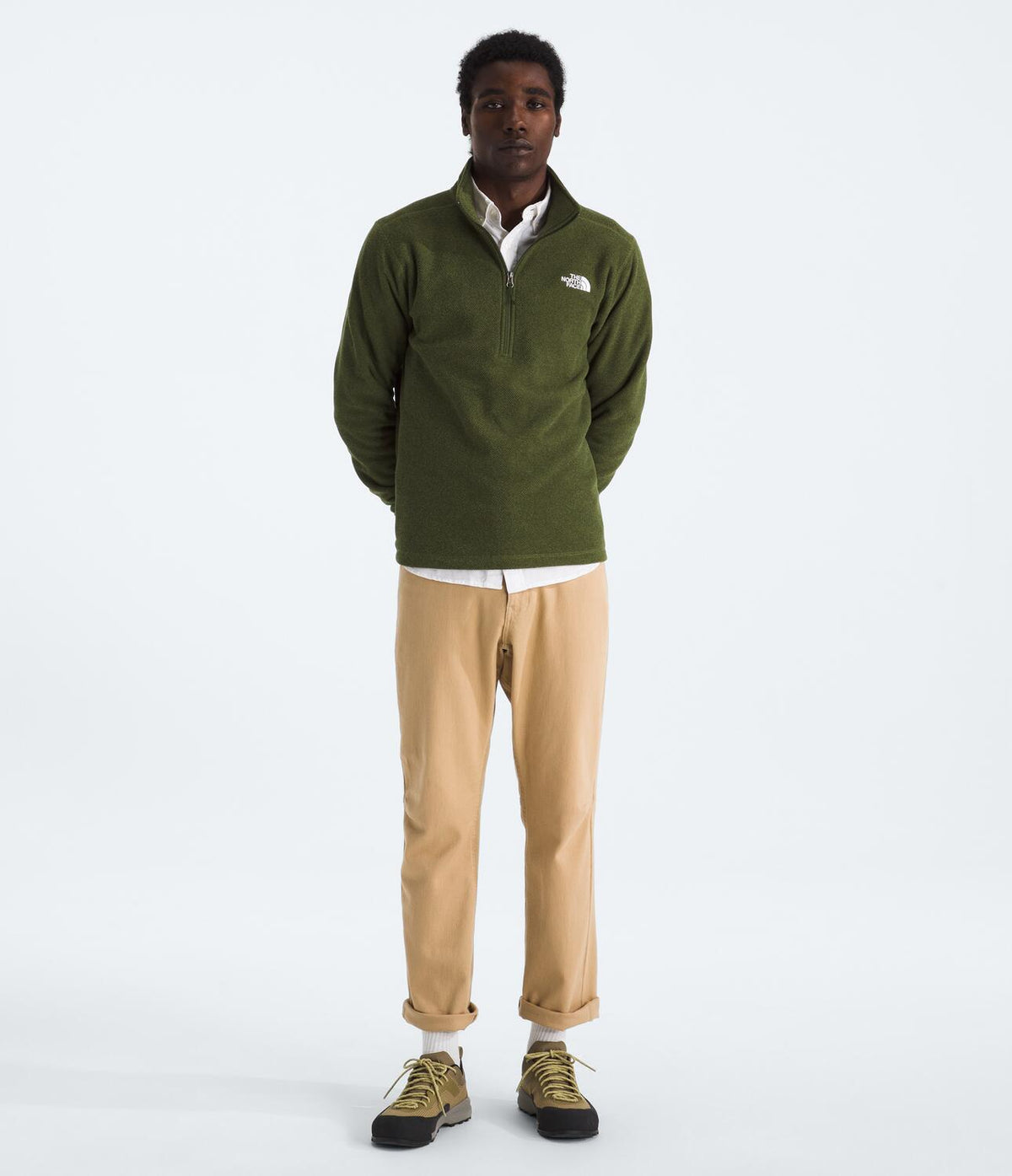 Chaqueta Polar Textured Cap Rock 1/4 Zip Verde Hombre The North Face