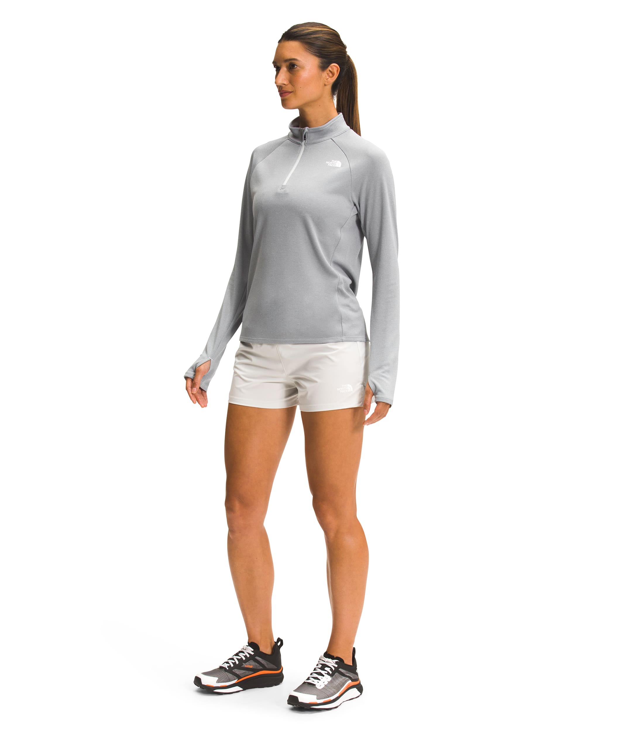 Camiseta Wander 1/4 Zip Mujer Gris The North Face - imagen 3