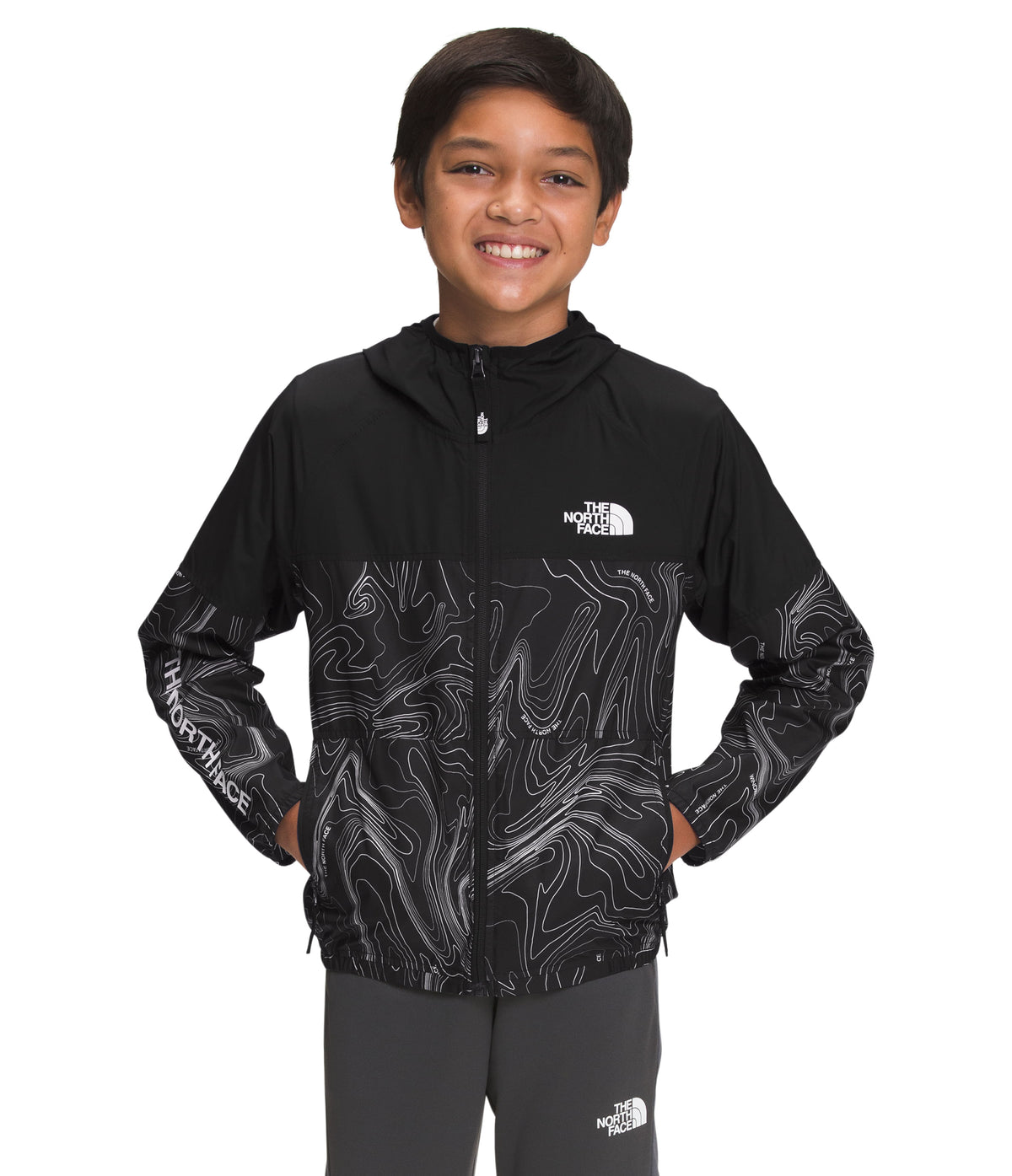 Chaqueta Printed Windwall Hoodie Negra Niño The North Face - imagen 1