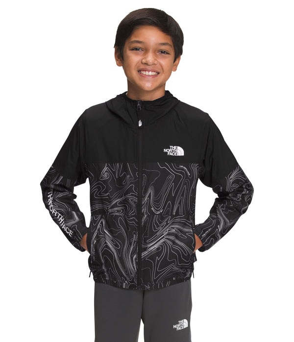 Chaqueta Printed Windwall Hoodie Negra Niño The North Face