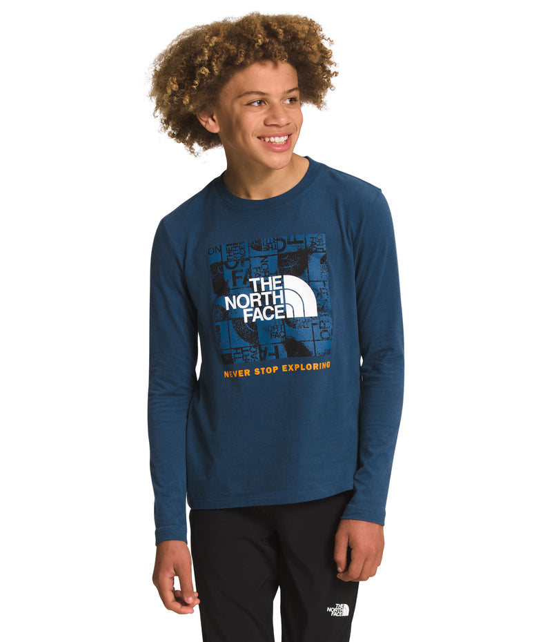 Camiseta Graphic Tee Manga Larga Azul Niño The North Face - imagen 1