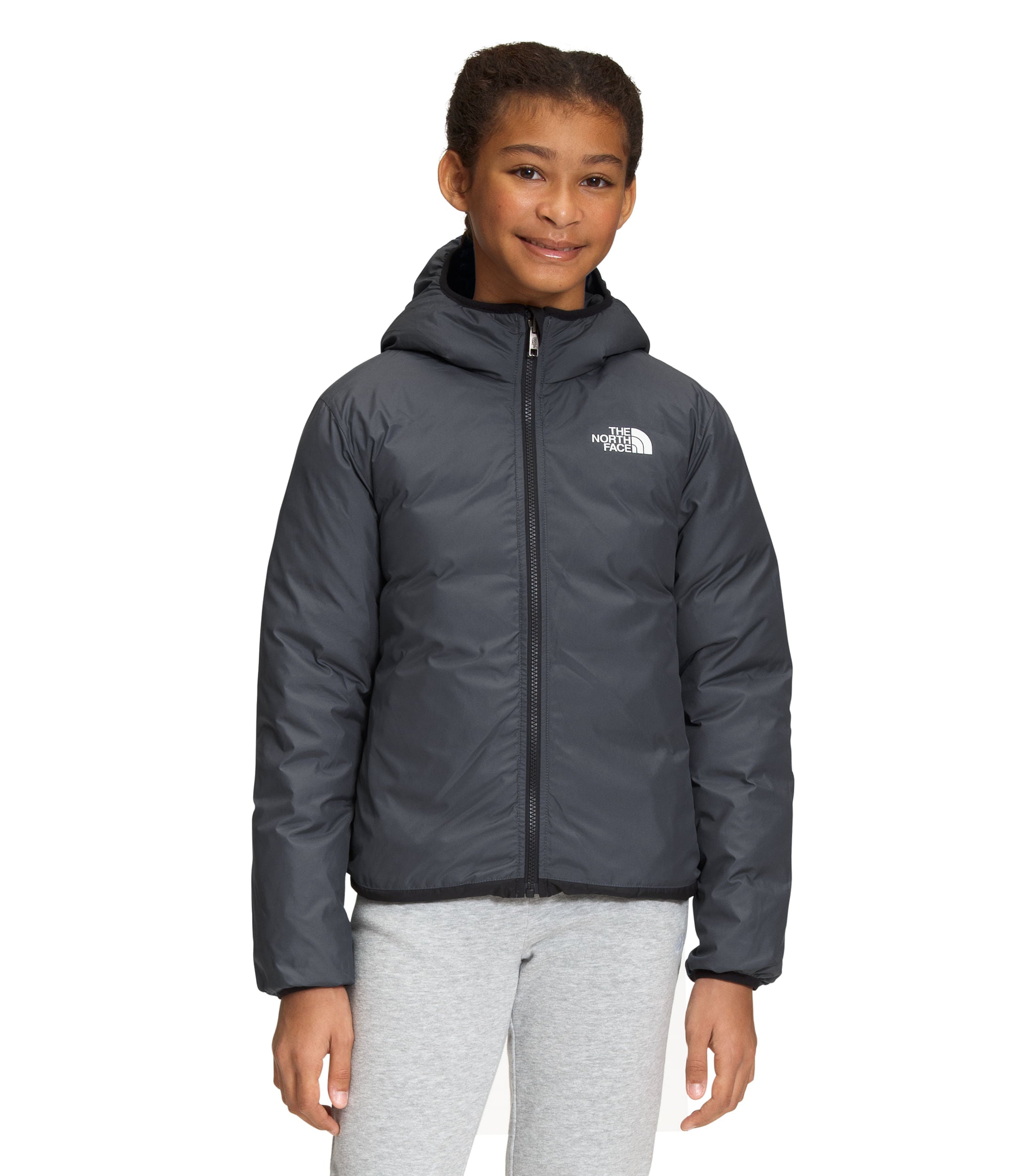 Chaqueta Reversible North Down Hooded Negra Niña The North Face - imagen 4
