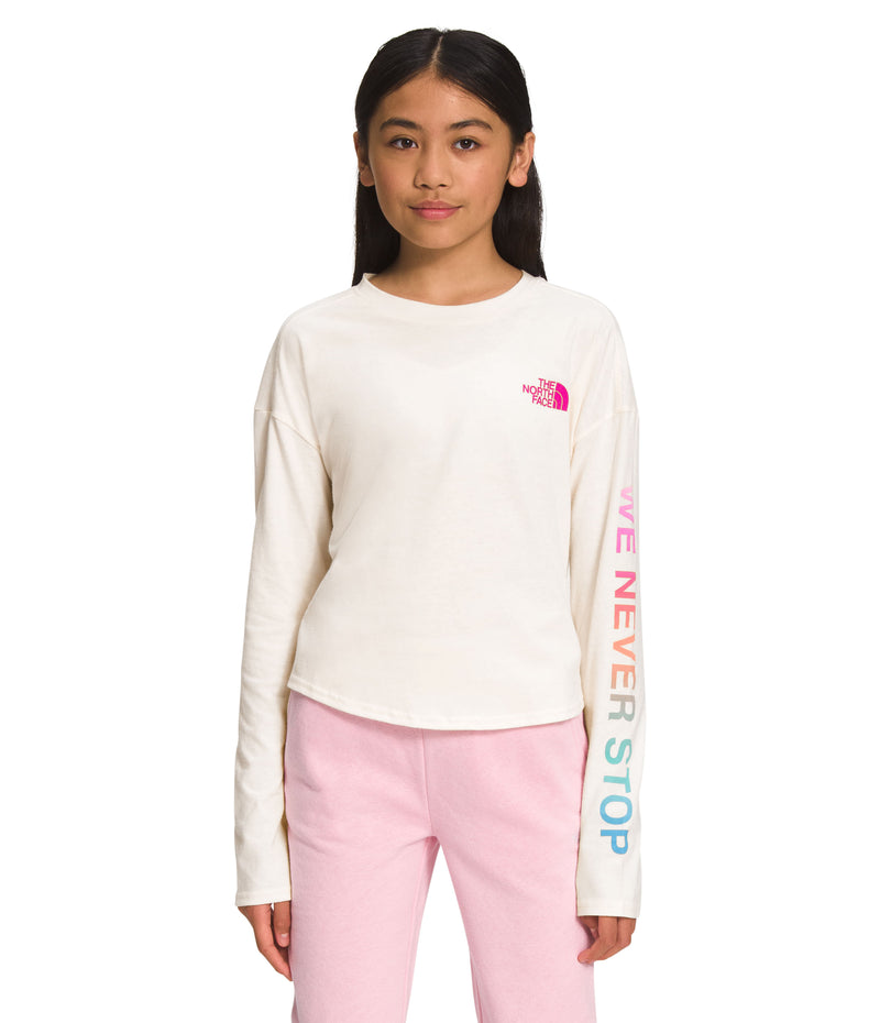 Camiseta Graphic Tee Manga Larga Blanca Niña The North Face - imagen 1