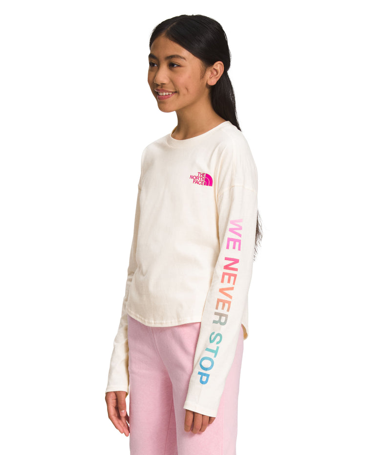 Camiseta Graphic Tee Manga Larga Blanca Niña The North Face - imagen 3