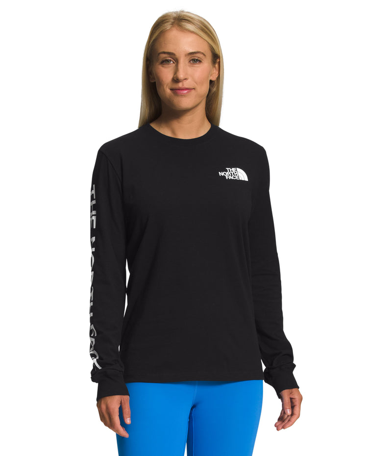 Camiseta L/S Sleeve Hit Graphic Tee Negra Mujer The North Face - imagen 1