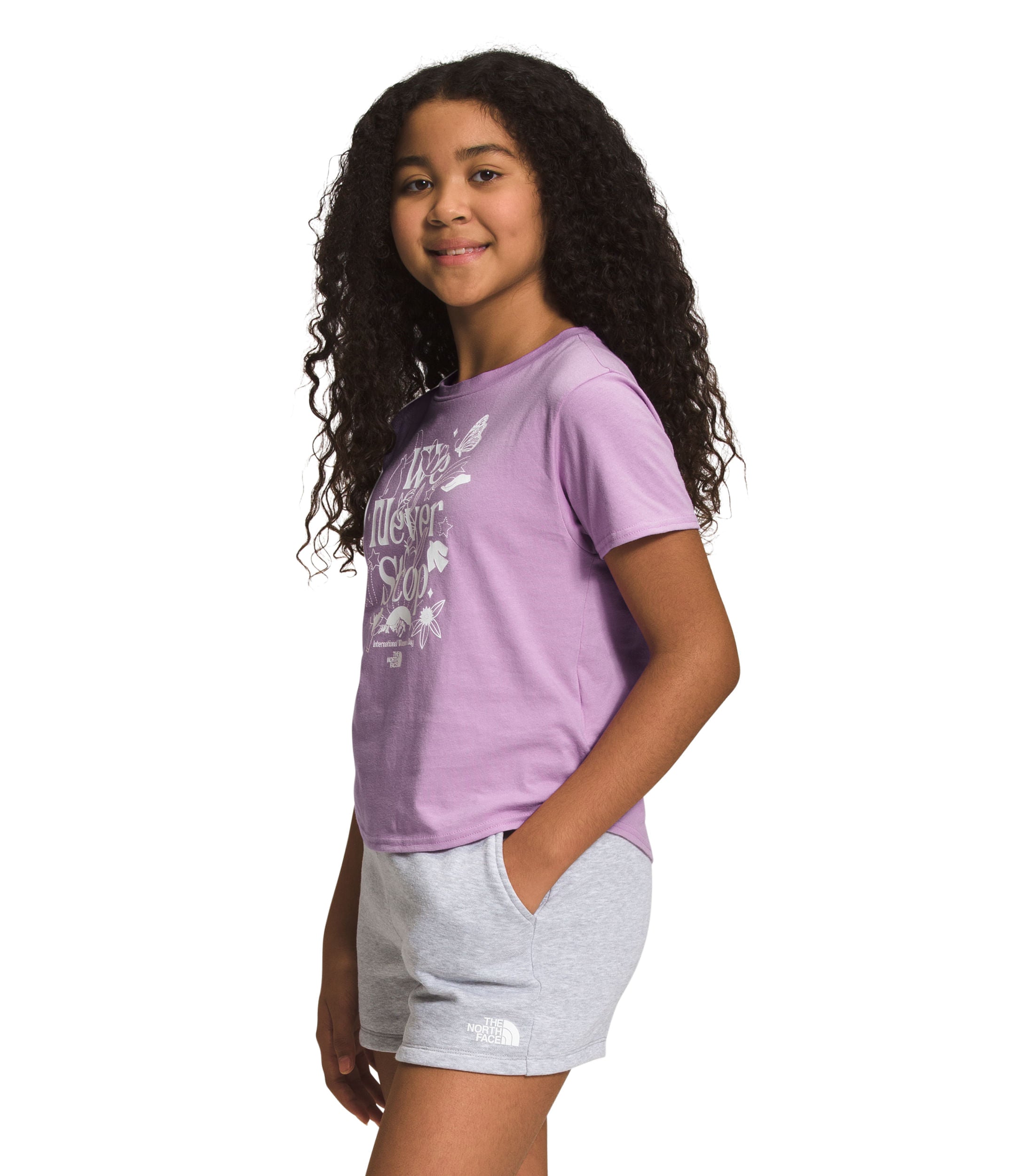 Camiseta S/S Graphic Tee Manga Corta Rosada Niña The North Face - imagen 3