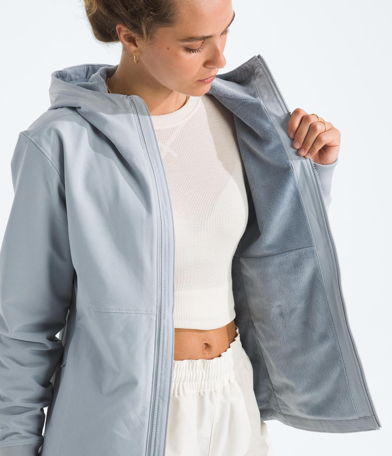 Chaqueta Rompevientos Shelbe Raschel Hoodie Gris Mujer The North Face