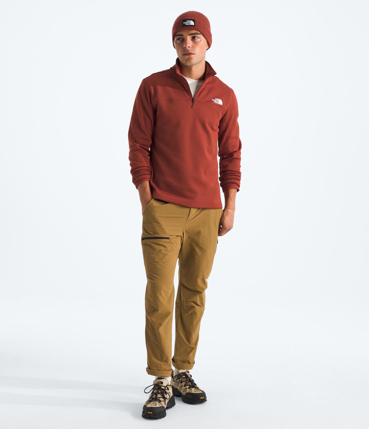 Chaqueta Polar Cedar Trail Grid Fleece 1/4 Zip Rojo Hombre The North Face