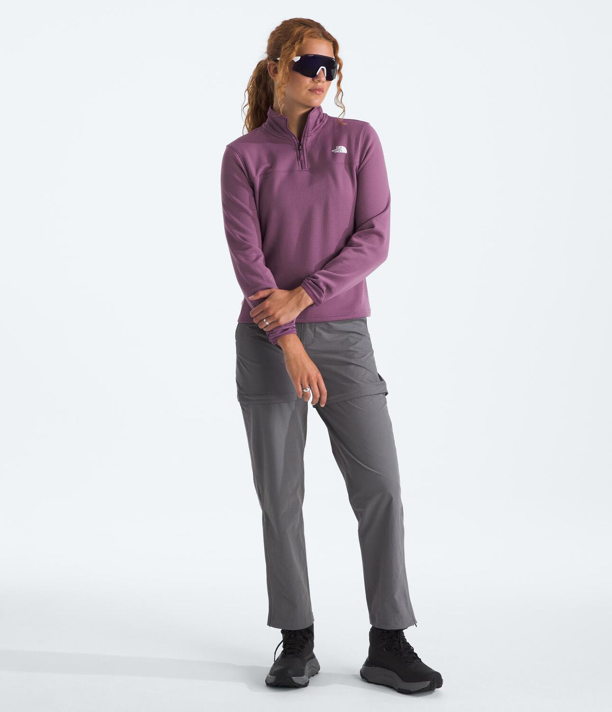 Chaqueta Polar Cedar Trail Grid Fleece 1/4 Zip Jacket Morado Mujer The North Face