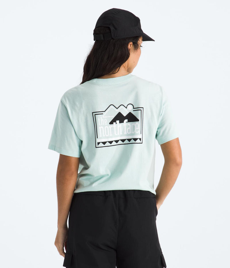 Camiseta Evolution Explore Pin Short Sleeve Tee Graphic Azul Mujer The North Face